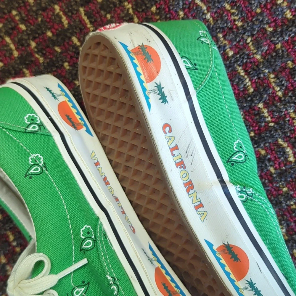 Vans Authentics California Paisley Green Sneakers - Picture 2 of 6